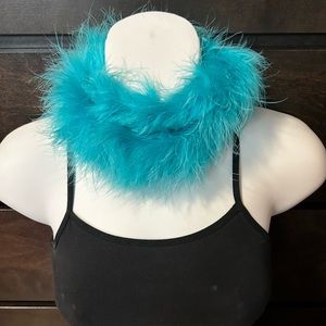 Bright Blue Plush Marabou